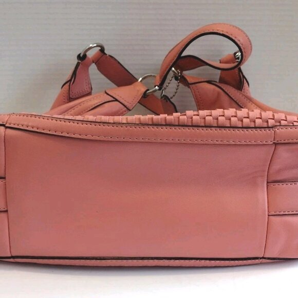 COACH MADISON MAGGIE LEATHER HOBO PURSE SALMON/PINK - Picture 6 of 7